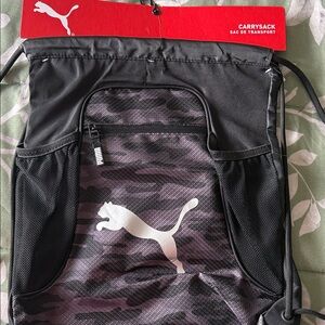Puma Black & Dark Gray Camo Drawstring Carr ysack